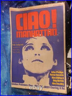 Rare Original 1973 CIAO MANHATTAN Andy Warhol Vintage Movie Poster from London