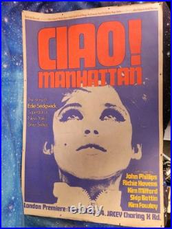 Rare Original 1973 CIAO MANHATTAN Andy Warhol Vintage Movie Poster from London