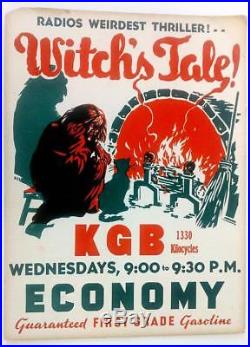 Rare Otr Old Time Radio Original Vintage Witches Witch's Tale Poster Ec Horror