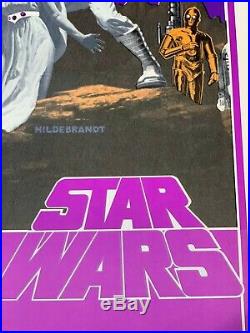 Rare Star Wars 1977 Visual Arts Reflective Poster 30 x 21 Vintage Lithograph EXC