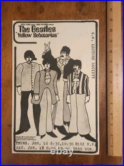 Rare True Vintage Beatles Movie Poster Yellow Submarine 1960s 1970s Orig