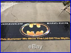 Rare Vintage Batman Jack Nicholson / Michael Keaton Movie Banner 122 X 36