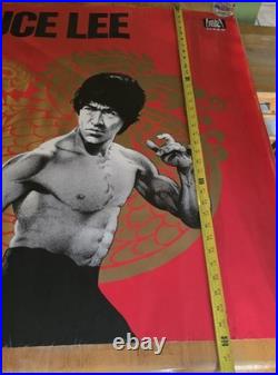 Rare Vintage Original Movie Poster of Bruce Lee with The Dragon 34 x 36 Inches