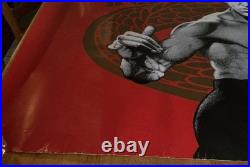Rare Vintage Original Movie Poster of Bruce Lee with The Dragon 34 x 36 Inches