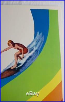 Rare Vtg 1972 JIMI HENDRIX Rainbow Bridge Insert Movie Poster 14x36 Surfer Print