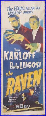 Raven Original Vintage Movie Poster Insert Boris Karloff Bela Lugosi 1948