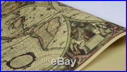 Retro Antique World Map Poster Vintage Style Wall Decor Picture Nautical Maps