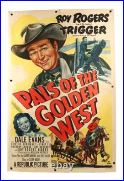 Roy Rogers Pals of the Golden West Original Movie Poster 1951 Western Film Art