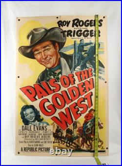 Roy Rogers Pals of the Golden West Original Movie Poster 1951 Western Film Art