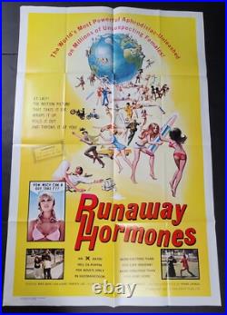 Runaway Hormones 1972 Vintage Movie One Sheet Poster Sexploitation Original 70s