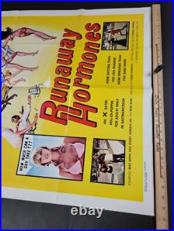 Runaway Hormones 1972 Vintage Movie One Sheet Poster Sexploitation Original 70s
