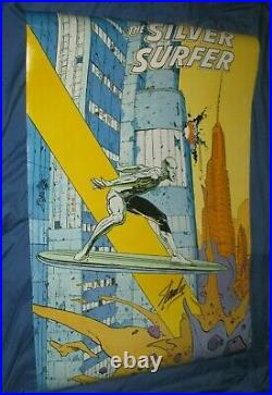 SILVER SURFER Vintage 1988 Poster SIGNED by STAN LEE Marvel/Movie MOEBIUS ART