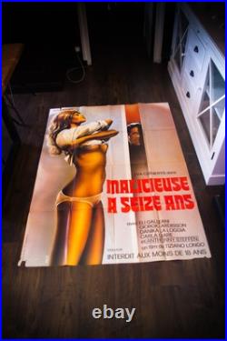SIXTEEN? Adult X-RATED Large French Grande Vintage Movie Poster Original 1973