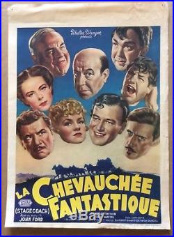 STAGECOACH original vintage western film movie poster JOHN WAYNE JOHN FORD 1939