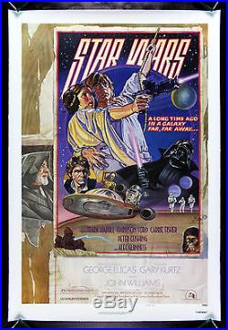 STAR WARS CineMasterpieces VINTAGE ORIGINAL MOVIE POSTER LINEN BACKED 1977