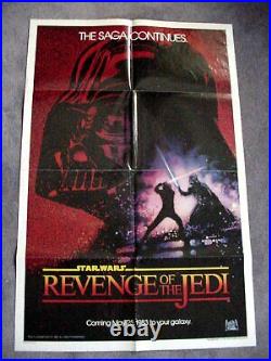 STAR WARS REVENGE OF THE JEDI 1983 Original Vintage Movie Poster 27x41 Folded