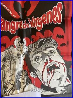 Sangre de Virgenes Vintage Movie Poster RARE Horror Cult Film Vampires