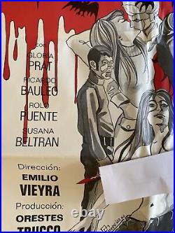 Sangre de Virgenes Vintage Movie Poster RARE Horror Cult Film Vampires