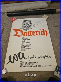 Scarce Vintage Theater Poster Datterich Eva Franke Weibgarber 1960s. Original