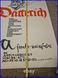 Scarce Vintage Theater Poster Datterich Eva Franke Weibgarber 1960s. Original