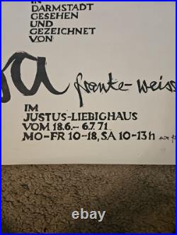 Scarce Vintage Theater Poster Datterich Eva Franke Weibgarber 1960s. Original