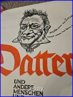 Scarce Vintage Theater Poster Datterich Eva Franke Weibgarber 1960s. Original