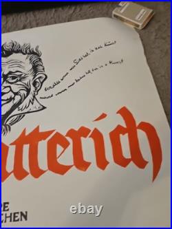 Scarce Vintage Theater Poster Datterich Eva Franke Weibgarber 1960s. Original