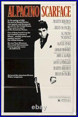 Scarface Original Vintage Movie Poster One Sheet Al Pacino