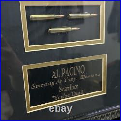 Scarface Tony Montana, Framed Collectible Movie Premier Al Pacino Bullet Retro