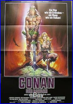 Schwarzenegger CONAN THE BARBARIAN original vintage 1 sheet movie poster 1982