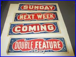 Set Of 4 1950s vintage Movie Theatre Poster case marquee signs