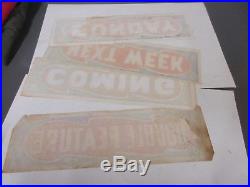 Set Of 4 1950s vintage Movie Theatre Poster case marquee signs