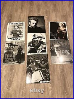 Set Of 7 Large Metal Posters Actor Cultural Vintage Poster Print Retro Style