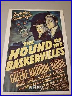 Sherlock Holmes Doyles Film Movie Poster The Hounds of Baskervilles Vintage RARE