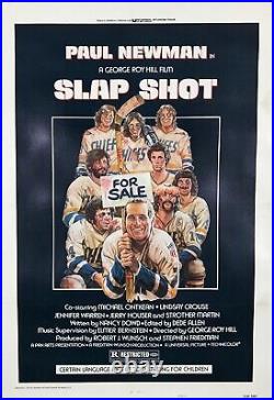 Slap Shot Movie by Craig Original 1977 Vintage Theater House Poster Linen Backed