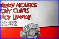 Some Like It Hot Marilyn Monroe 1959 Tony Curtis Rare Vintage Yugo Movie Poster