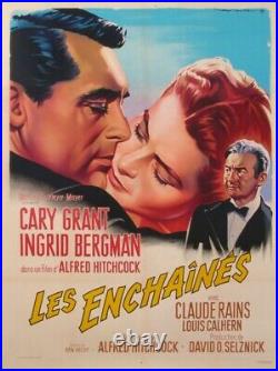 Soubie Roger Les Enchainés Cary Grant Ingrid Bergman Movie 1948 Vintage Poster