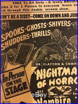 Spook Show Original Vintage Poster 17 x 28 Dr Clayton DONT BE A SISSY COME DOWN