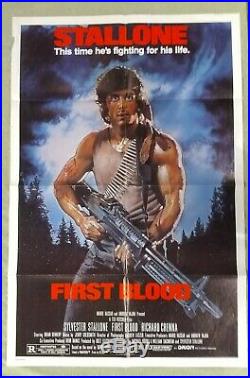 Stallone First Blood vintage original 1 Sheet Poster Folded 1982 VG+ Cond