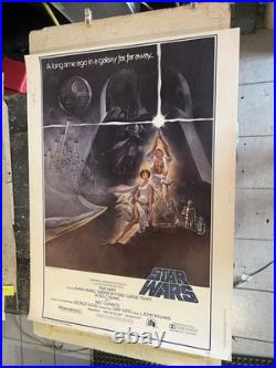 Star Wars RARE 30x40 1977 Orig. Vintage movie poster heavy stock rolled 425