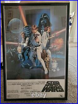 Stars Wars vintage movie poster circa 1977 Framed 24×36