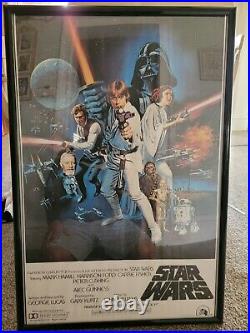 Stars Wars vintage movie poster circa 1977 Framed 24×36