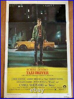 TAXI DRIVER VINTAGE 27x41 COLOR MOVIE POSTER FROM 1976 RARE ROBERT DENIRO