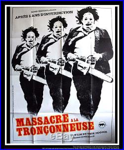 TEXAS CHAINSAW MASSACRE 4x6 ft Vintage French Grande Movie Poster Original 1982