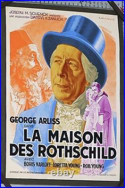 THEBAULT VINTAGE GOUACHE MOVIE MOCK-UP THE ROTHSCHILD'S HOUSE G. ARLISS ci. 1934