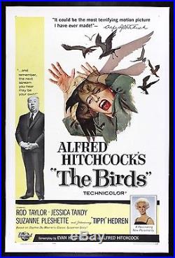 THE BIRDS CineMasterpieces 1963 HITCHCOCK HORROR ORIGINAL VINTAGE MOVIE POSTER