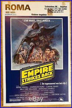THE EMPIRE STRIKES BACK ORIGINAL 1980 BELGIUM FILM POSTER vintage star wars