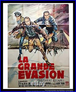 THE GREAT ESCAPE 4x6 ft Vintage French Grande Original Movie Poster 1963