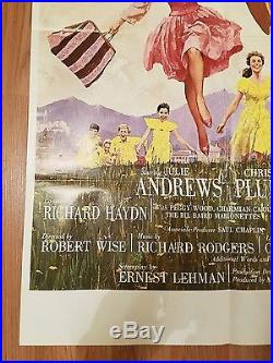 THE SOUND OF MUSIC 1965 VINTAGE ORIGINAL MOVIE POSTER MUSICAL ONE SHEET 27x41
