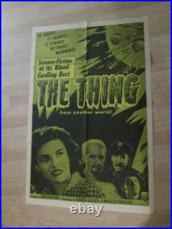 THE THING 1957 Howard Hawks 1 Sheet Movie Poster Vintage Original Sci-Fi MONSTER